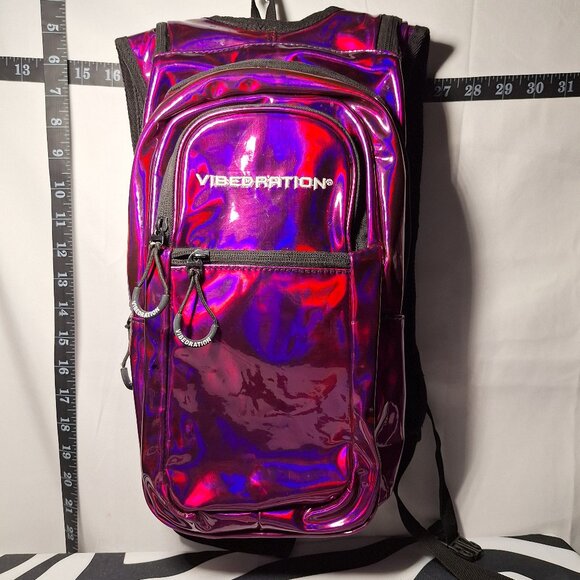 Vibedration Handbags - *SALE* Vibedration Hydration Backpack w/o bladder - Dark Pink/Purple vinyl type…